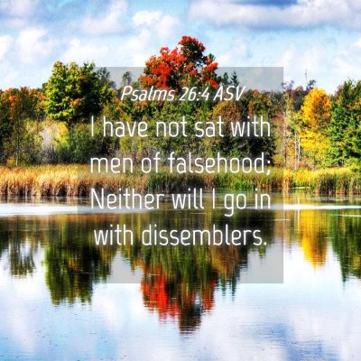 Picture 04 - Psalms 26:4 ASV - I have not sat with men of falsehood; Neither - Bible Verse Picture
