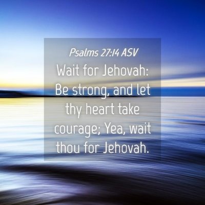 Picture 04 - Psalms 27:14 ASV - Wait for Jehovah: Be strong, and let thy heart - Bible Verse Picture