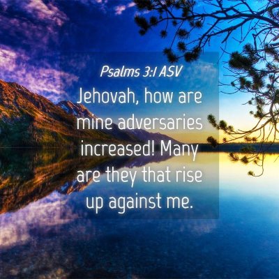 Picture 04 - Psalms 3:1 ASV - Jehovah, how are mine adversaries increased! Many - Bible Verse Picture