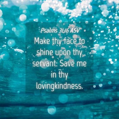 Picture 04 - Psalms 31:16 ASV - Make thy face to shine upon thy servant: Save me - Bible Verse Picture