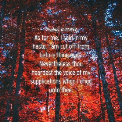 Picture 04 - Psalms 31:22 ASV - As for me, I said in my haste, I am cut off from - Bible Verse Picture