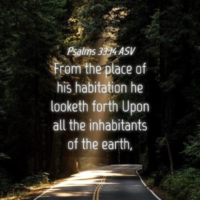 Picture 04 - Psalms 33:14 ASV - From the place of his habitation he looketh forth - Bible Verse Picture