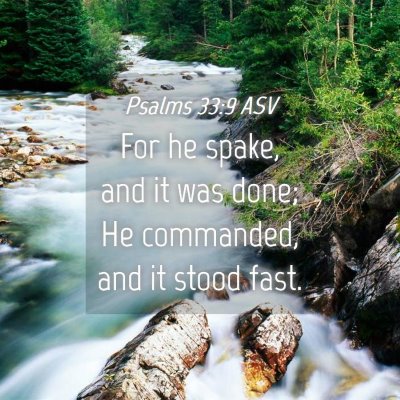 Picture 04 - Psalms 33:9 ASV - For he spake, and it was done; He commanded, and - Bible Verse Picture