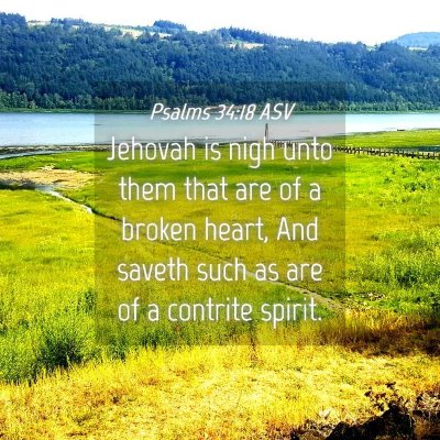 Picture 04 - Psalms 34:18 ASV - Jehovah is nigh unto them that are of a broken - Bible Verse Picture