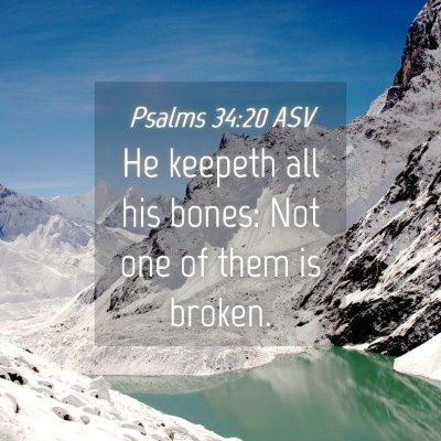 Picture 04 - Psalms 34:20 ASV - He keepeth all his bones: Not one of them is - Bible Verse Picture