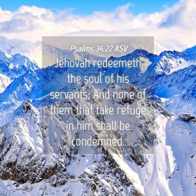Picture 04 - Psalms 34:22 ASV - Jehovah redeemeth the soul of his servants; And - Bible Verse Picture