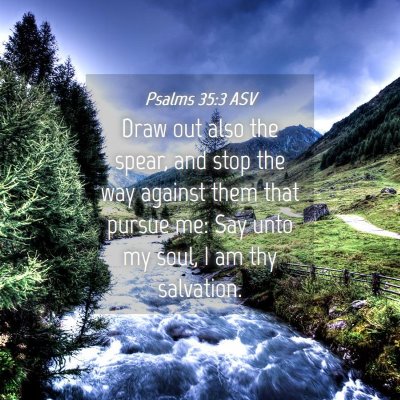 Picture 04 - Psalms 35:3 ASV - Draw out also the spear, and stop the way against - Bible Verse Picture