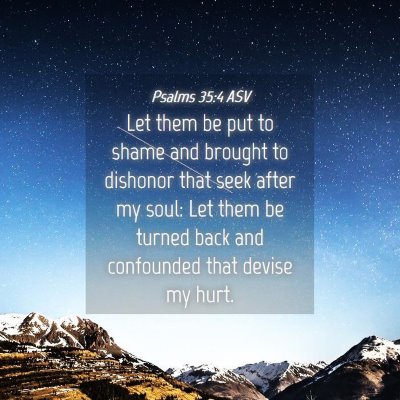 Picture 04 - Psalms 35:4 ASV - Let them be put to shame and brought to dishonor - Bible Verse Picture