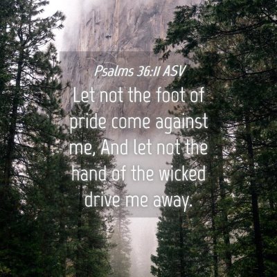 Picture 04 - Psalms 36:11 ASV - Let not the foot of pride come against me, And - Bible Verse Picture