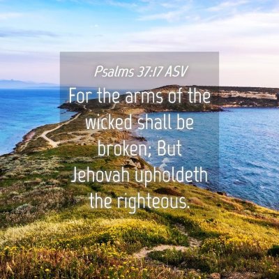 Picture 04 - Psalms 37:17 ASV - For the arms of the wicked shall be broken; But - Bible Verse Picture
