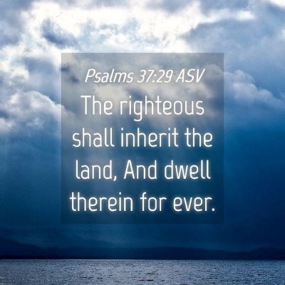 Picture 04 - Psalms 37:29 ASV - The righteous shall inherit the land, And dwell - Bible Verse Picture