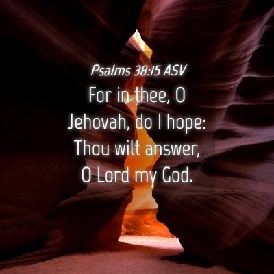 Picture 04 - Psalms 38:15 ASV - For in thee, O Jehovah, do I hope: Thou wilt - Bible Verse Picture