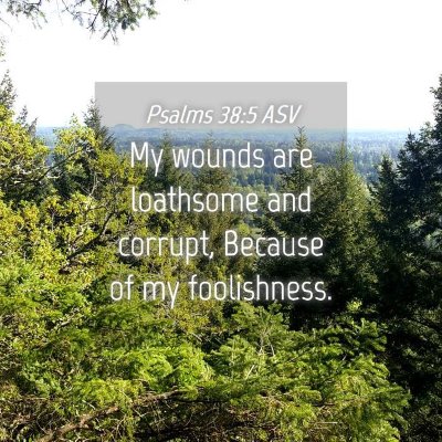 Picture 04 - Psalms 38:5 ASV - My wounds are loathsome and corrupt, Because of - Bible Verse Picture
