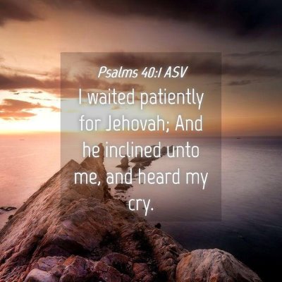Picture 04 - Psalms 40:1 ASV - I waited patiently for Jehovah; And he inclined - Bible Verse Picture