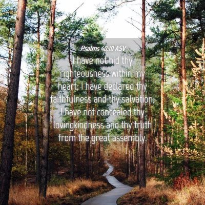 Picture 04 - Psalms 40:10 ASV - I have not hid thy righteousness within my heart; - Bible Verse Picture