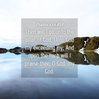 Picture 04 - Psalms 43:4 ASV - Then will I go unto the altar of God, Unto God my - Bible Verse Picture