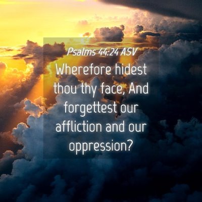 Picture 04 - Psalms 44:24 ASV - Wherefore hidest thou thy face, And forgettest - Bible Verse Picture