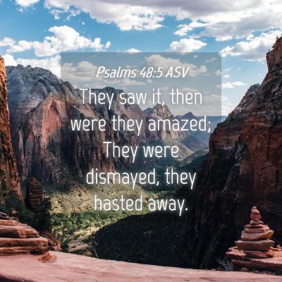 Picture 04 - Psalms 48:5 ASV - They saw it, then were they amazed; They were - Bible Verse Picture