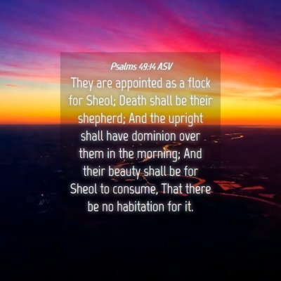 Picture 04 - Psalms 49:14 ASV - They are appointed as a flock for Sheol; Death - Bible Verse Picture