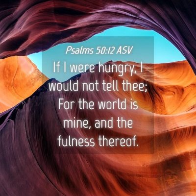 Picture 04 - Psalms 50:12 ASV - If I were hungry, I would not tell thee; For the - Bible Verse Picture