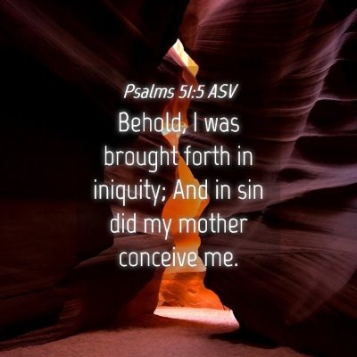 Picture 04 - Psalms 51:5 ASV - Behold, I was brought forth in iniquity; And in - Bible Verse Picture