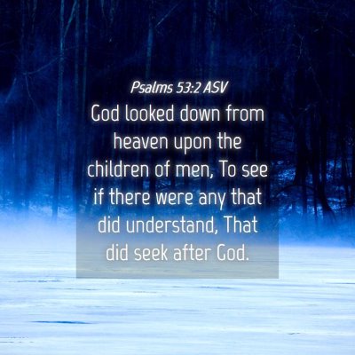 Picture 04 - Psalms 53:2 ASV - God looked down from heaven upon the children of - Bible Verse Picture
