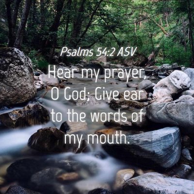 Picture 04 - Psalms 54:2 ASV - Hear my prayer, O God; Give ear to the words of - Bible Verse Picture