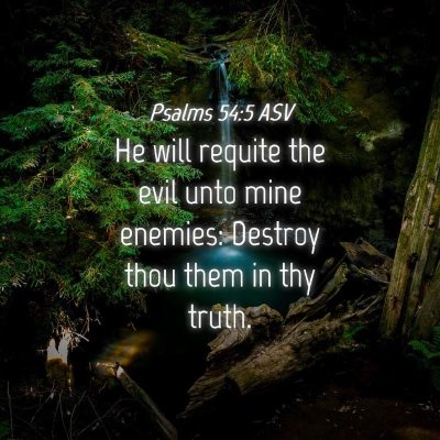 Picture 04 - Psalms 54:5 ASV - He will requite the evil unto mine enemies: - Bible Verse Picture