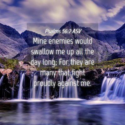 Picture 04 - Psalms 56:2 ASV - Mine enemies would swallow me up all the day - Bible Verse Picture