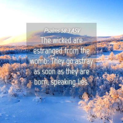 Picture 04 - Psalms 58:3 ASV - The wicked are estranged from the womb: They go - Bible Verse Picture