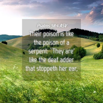 Picture 04 - Psalms 58:4 ASV - Their poison is like the poison of a serpent: - Bible Verse Picture