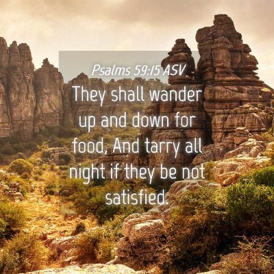 Picture 04 - Psalms 59:15 ASV - They shall wander up and down for food, And tarry - Bible Verse Picture