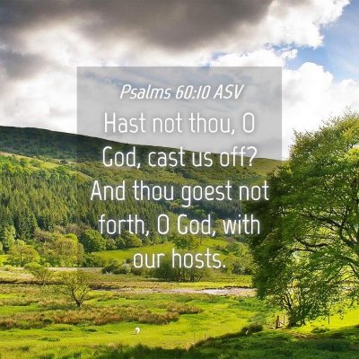 Picture 04 - Psalms 60:10 ASV - Hast not thou, O God, cast us off? And thou goest - Bible Verse Picture