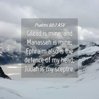 Picture 04 - Psalms 60:7 ASV - Gilead is mine, and Manasseh is mine; Ephraim - Bible Verse Picture