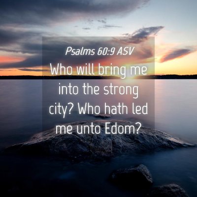 Picture 04 - Psalms 60:9 ASV - Who will bring me into the strong city? Who hath - Bible Verse Picture