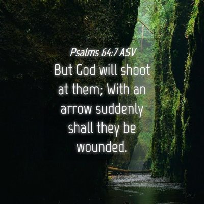 Picture 04 - Psalms 64:7 ASV - But God will shoot at them; With an arrow - Bible Verse Picture