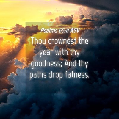 Picture 04 - Psalms 65:11 ASV - Thou crownest the year with thy goodness; And thy - Bible Verse Picture