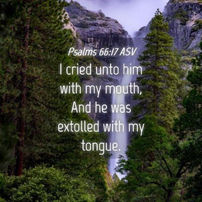 Picture 04 - Psalms 66:17 ASV - I cried unto him with my mouth, And he was - Bible Verse Picture