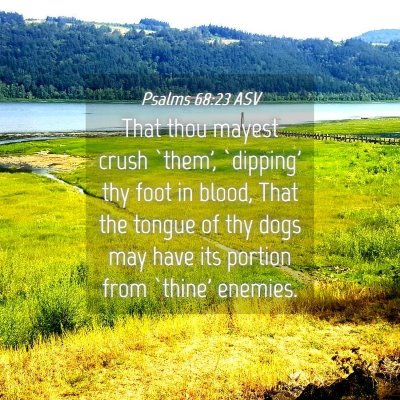 Picture 04 - Psalms 68:23 ASV - That thou mayest crush `them', `dipping' thy foot - Bible Verse Picture