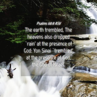 Picture 04 - Psalms 68:8 ASV - The earth trembled, The heavens also dropped - Bible Verse Picture