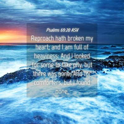 Picture 04 - Psalms 69:20 ASV - Reproach hath broken my heart; and I am full of - Bible Verse Picture