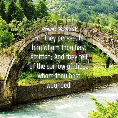 Picture 04 - Psalms 69:26 ASV - For they persecute him whom thou hast smitten; - Bible Verse Picture