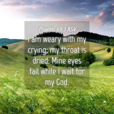 Picture 04 - Psalms 69:3 ASV - I am weary with my crying; my throat is dried: - Bible Verse Picture