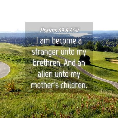 Picture 04 - Psalms 69:8 ASV - I am become a stranger unto my brethren, And an - Bible Verse Picture