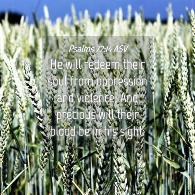 Picture 04 - Psalms 72:14 ASV - He will redeem their soul from oppression and - Bible Verse Picture