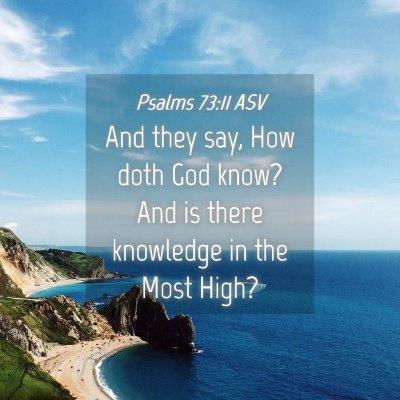 Picture 04 - Psalms 73:11 ASV - And they say, How doth God know? And is there - Bible Verse Picture