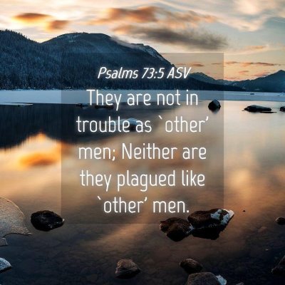 Picture 04 - Psalms 73:5 ASV - They are not in trouble as `other' men; Neither - Bible Verse Picture