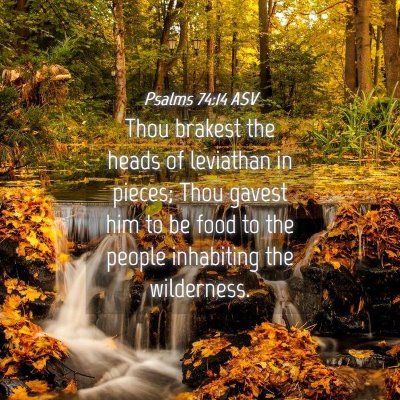 Picture 04 - Psalms 74:14 ASV - Thou brakest the heads of leviathan in pieces; - Bible Verse Picture