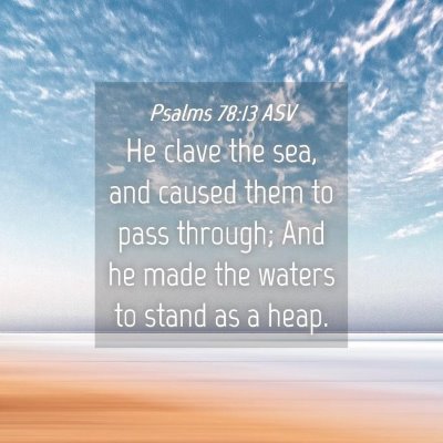 Picture 04 - Psalms 78:13 ASV - He clave the sea, and caused them to pass - Bible Verse Picture