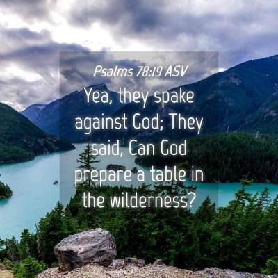 Picture 04 - Psalms 78:19 ASV - Yea, they spake against God; They said, Can God - Bible Verse Picture